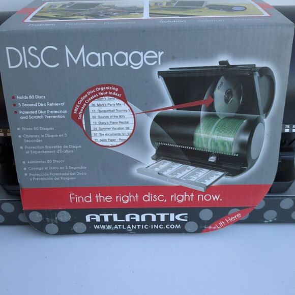 Atlantic Disc Manager 80 CD DVD Game Disc‎ Storage Holder Organizer Selector - Picture 2 of 9